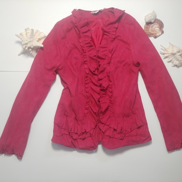 Unusual pink blazer Luluman sz M - Picture 1 of 3